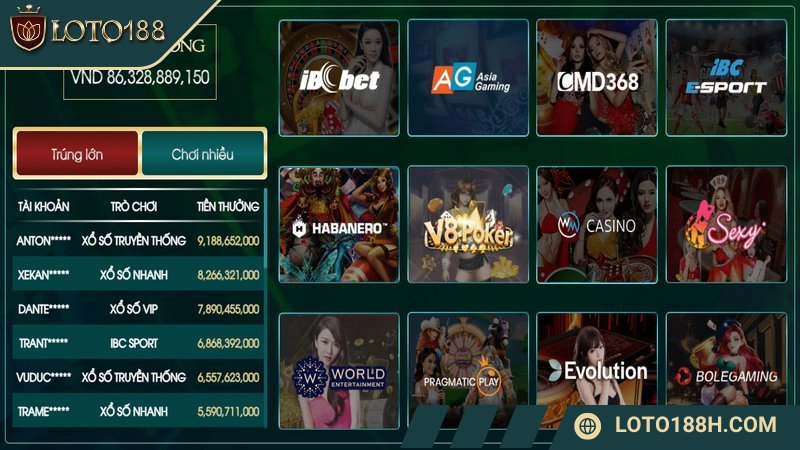 Sảnh Live Casino tại LOTO188 sở hữu nhiều ưu điểm
